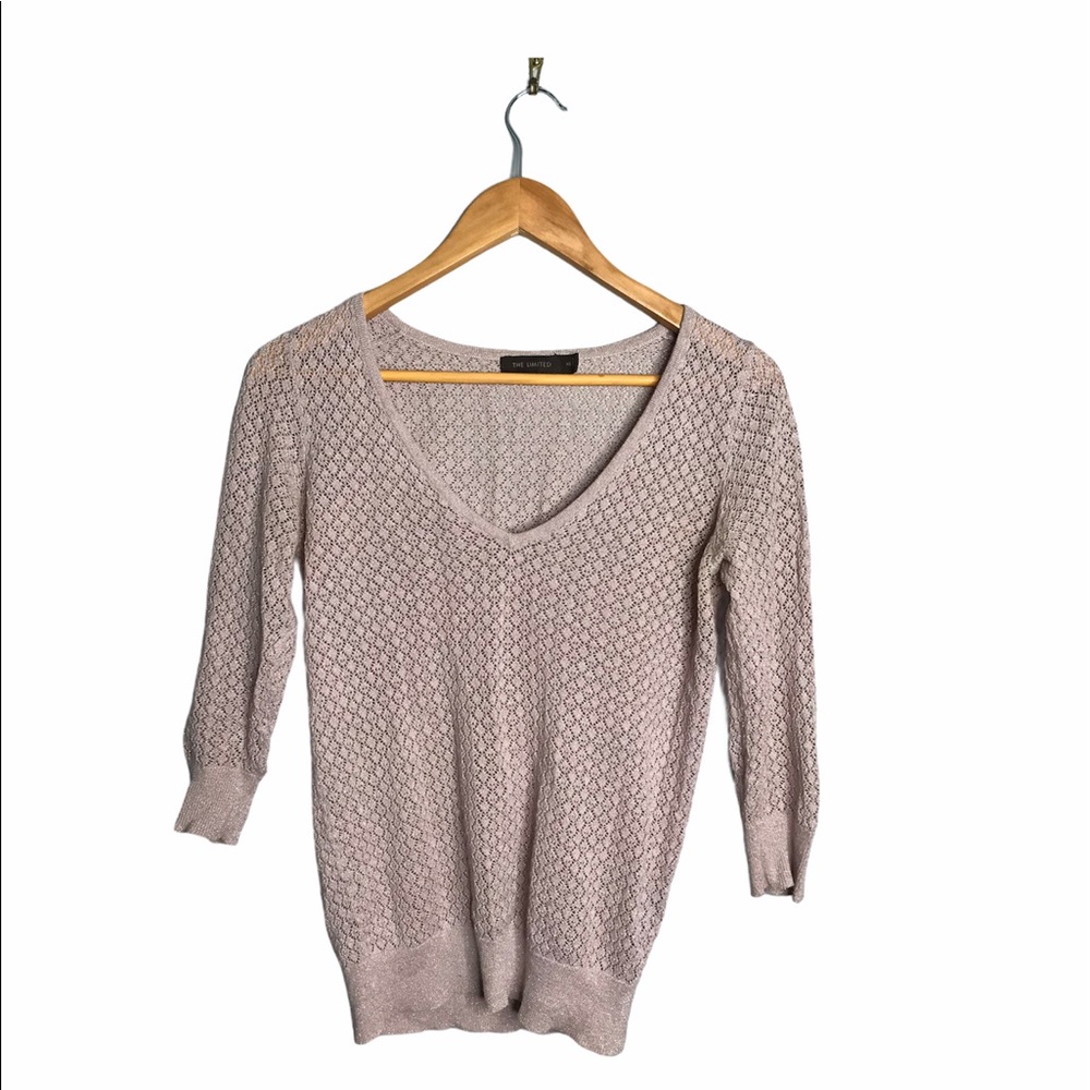 The Limited | Pink Metallic Crochet Top - Picture 8 of 9